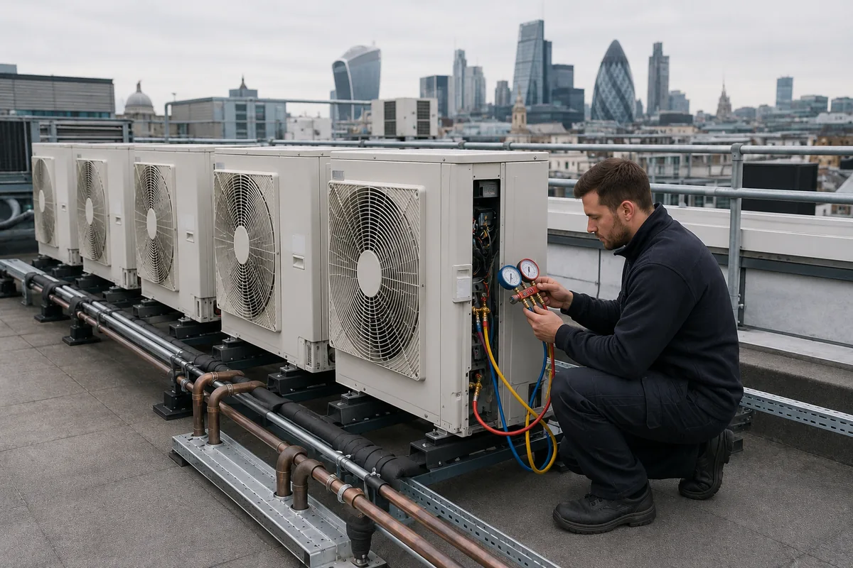 Air conditioning plant on a commercial building