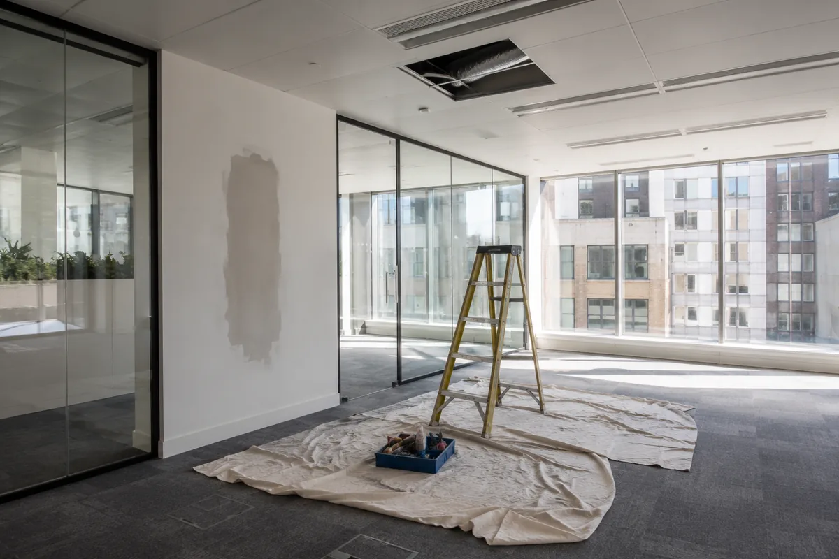 Multi-trade repair work in a commercial building