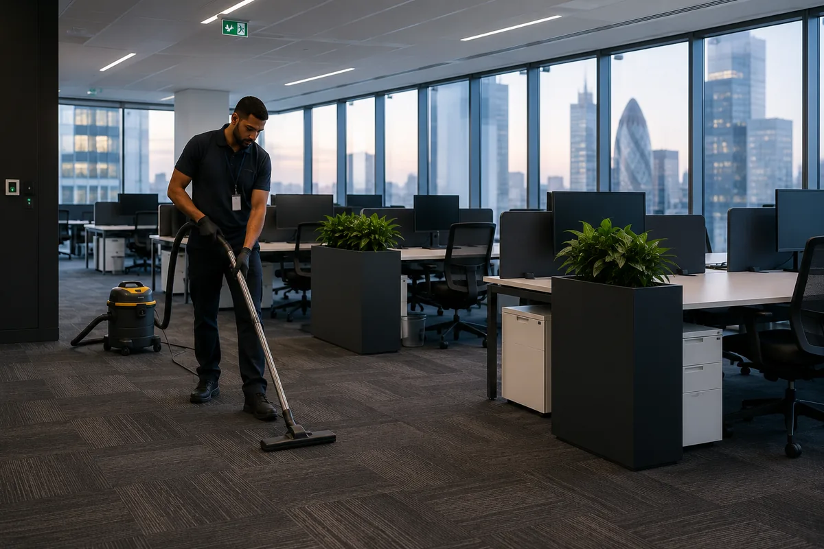 Commercial cleaning in a London office